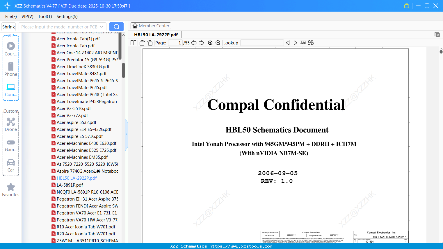 Laptop ACER HBL50 LA-2922P